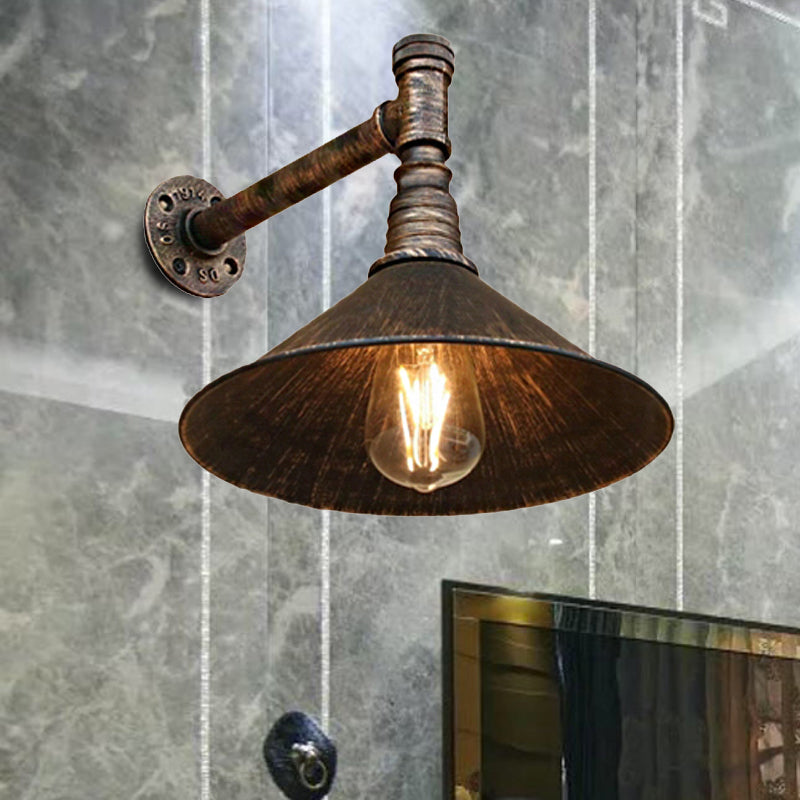 Émilie Antique Brass Cone Wall Sconce Farmhouse