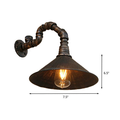 Émilie Antique Brass Cone Wall Sconce Farmhouse