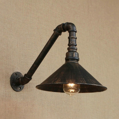 Émilie Antique Brass Cone Wall Sconce Farmhouse