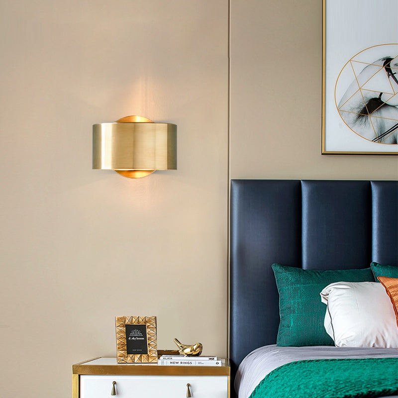 Camille Gold Half Cylinder Wall Light Sconce