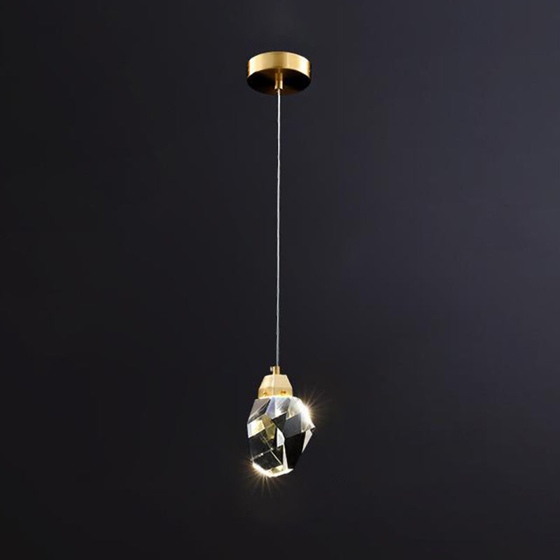 Auriane Crystal Gemstone Brass Pendant Light