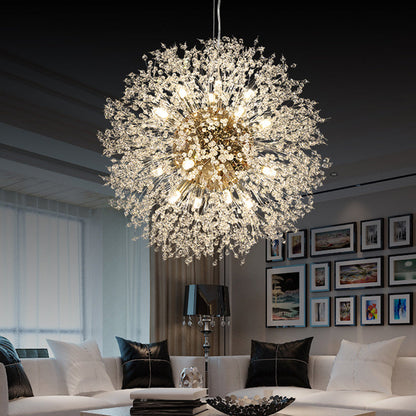 Lustre Sophie Cristal Boule Pissenlit pour Salon