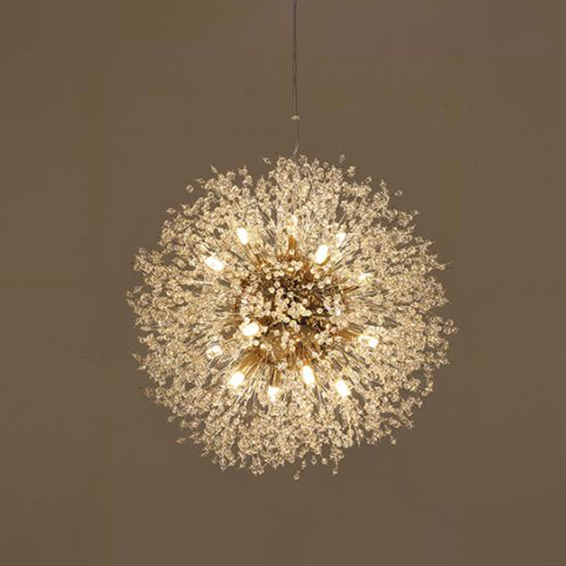 Lustre Sophie Cristal Boule Pissenlit pour Salon