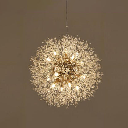 Lustre Sophie Cristal Boule Pissenlit pour Salon