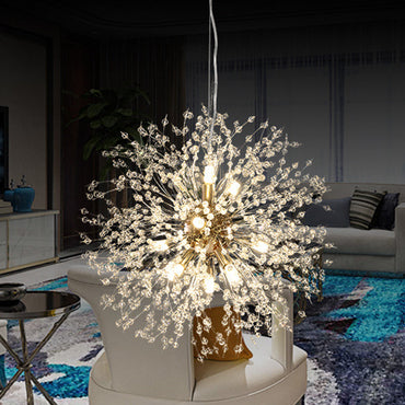 Lustre Sophie Cristal Boule Pissenlit pour Salon