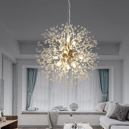 Lustre Sophie Cristal Boule Pissenlit pour Salon