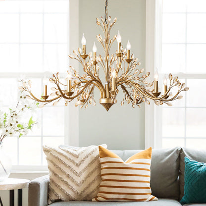 Lustre Sophie Amber en cristal de Bohême