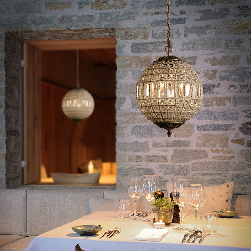Aurélie Crystal Globe French Country Pendant Chandelier