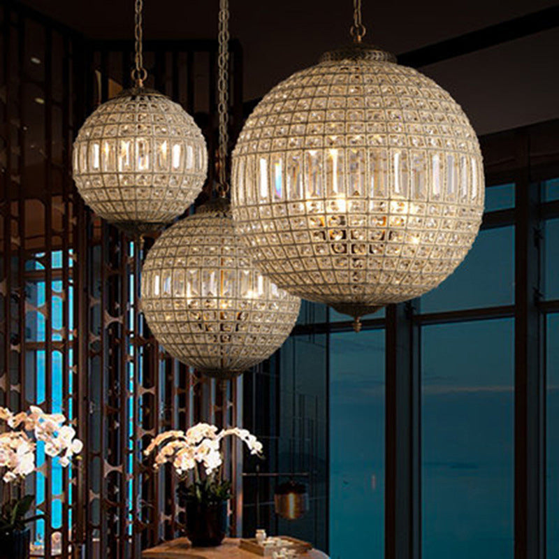 Aurélie Crystal Globe French Country Pendant Chandelier