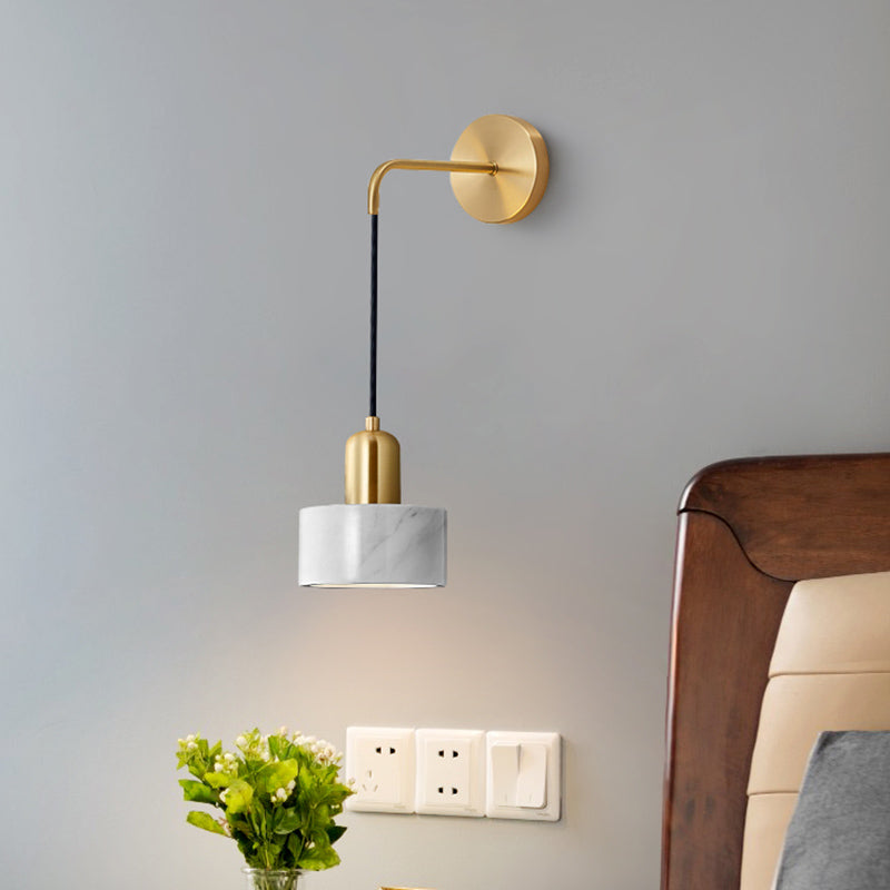 Applique murale LED tambour en marbre Camélia