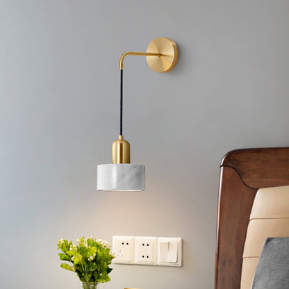 Applique murale LED tambour en marbre Camélia