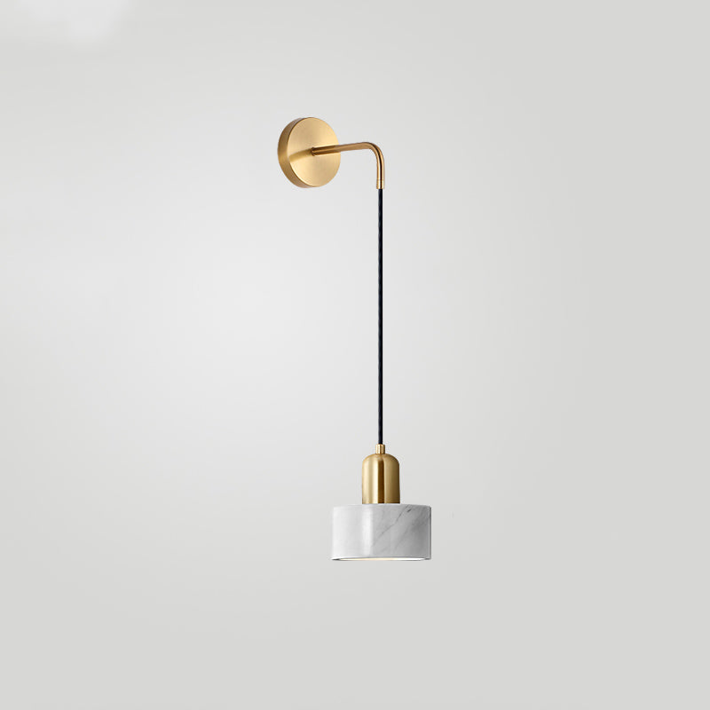 Applique murale LED tambour en marbre Camélia