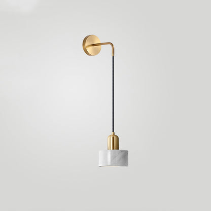 Applique murale LED tambour en marbre Camélia