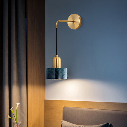 Applique murale LED tambour en marbre Camélia