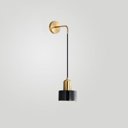Applique murale LED tambour en marbre Camélia