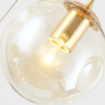 Suspension multi-lumières en verre soufflé cognac Élise