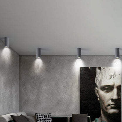 Mathilde Cement Cylinder Minimalist Flush Ceiling Light
