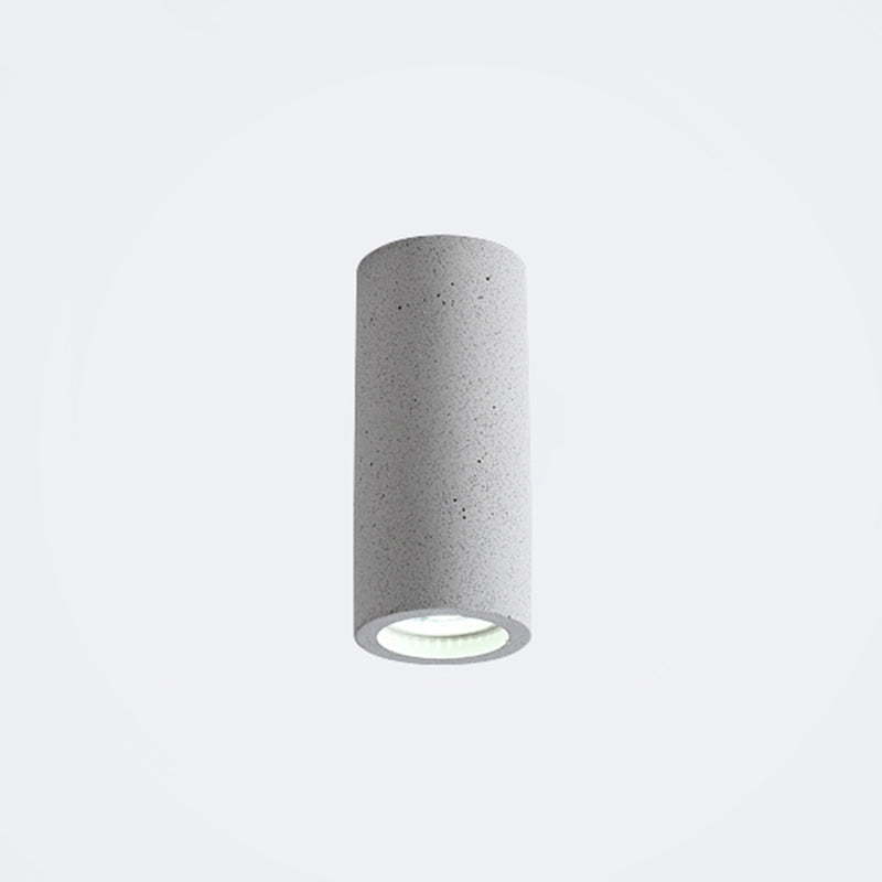 Mathilde Cement Cylinder Minimalist Flush Ceiling Light