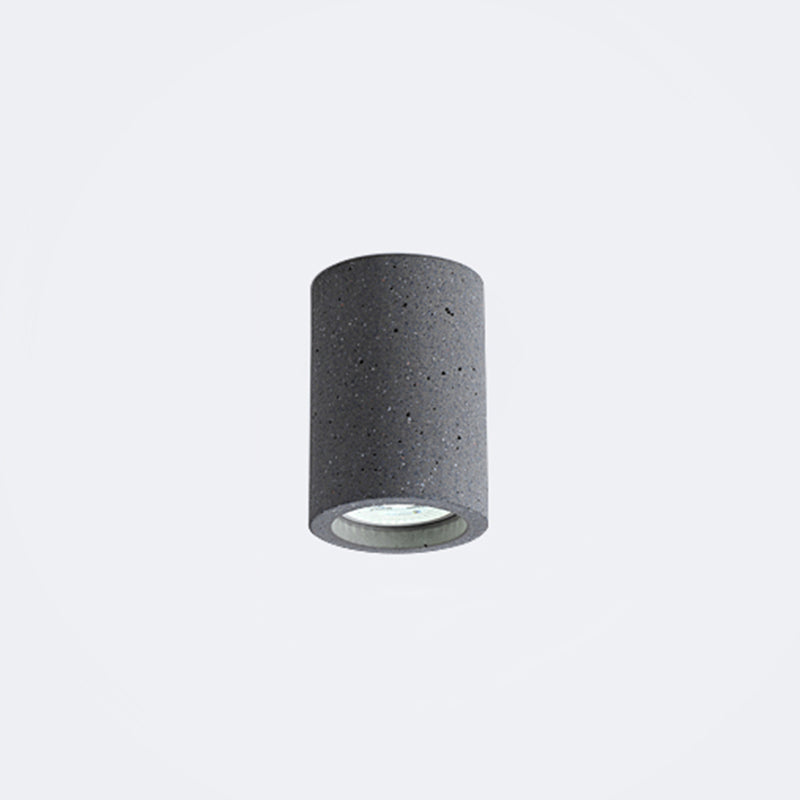 Mathilde Cement Cylinder Minimalist Flush Ceiling Light