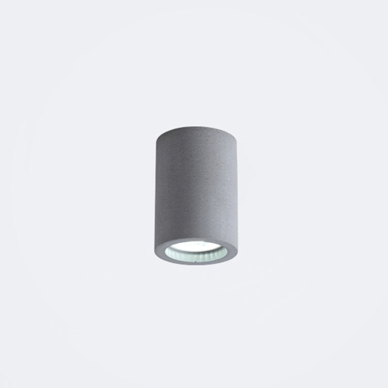 Mathilde Cement Cylinder Minimalist Flush Ceiling Light