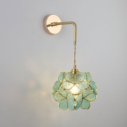 Élise Vintage Glass Shade Wall Lamp Gold Finish