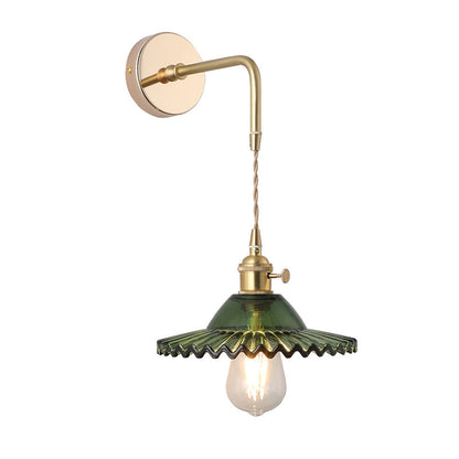 Élise Vintage Glass Shade Wall Lamp Gold Finish