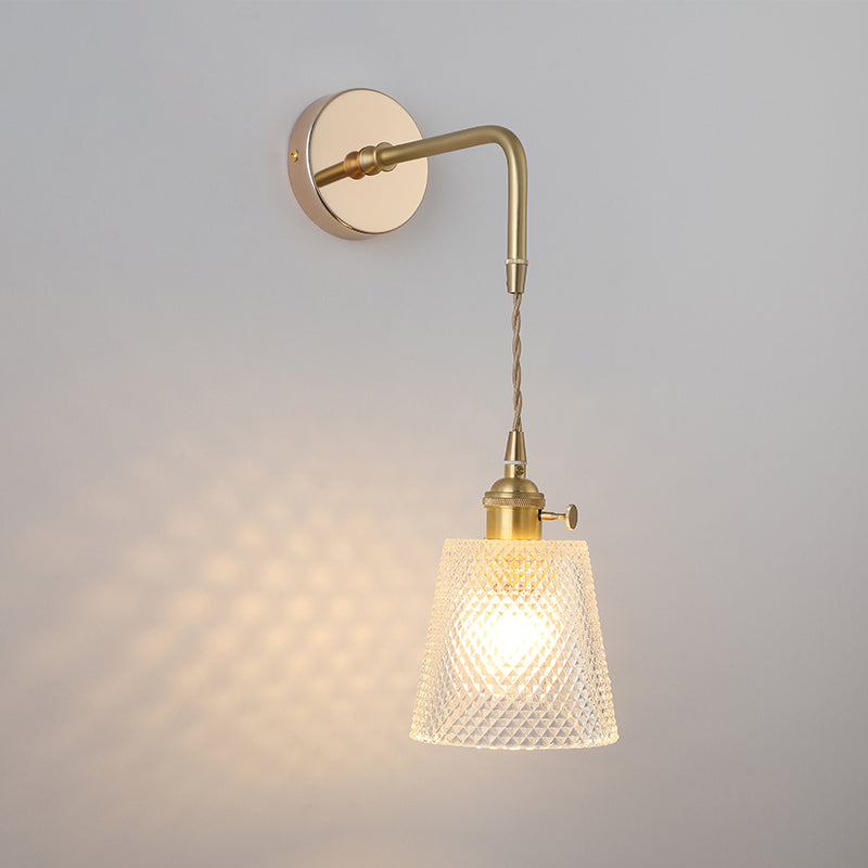 Élise Vintage Glass Shade Wall Lamp Gold Finish