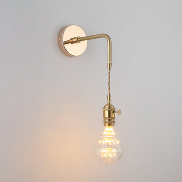 Élise Vintage Glass Shade Wall Lamp Gold Finish