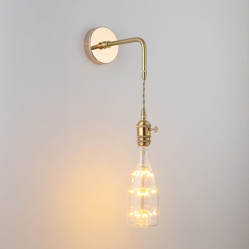 Élise Vintage Glass Shade Wall Lamp Gold Finish