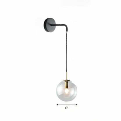 Élodie Glass Sphere Wall Sconce Modern Single Light