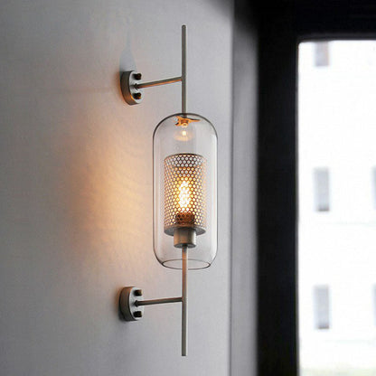 Applique murale minimaliste Élodie en verre avec grille moustiquaire
