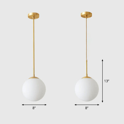 Camille Modern Globe Kitchen Pendant Light in Cream Glass