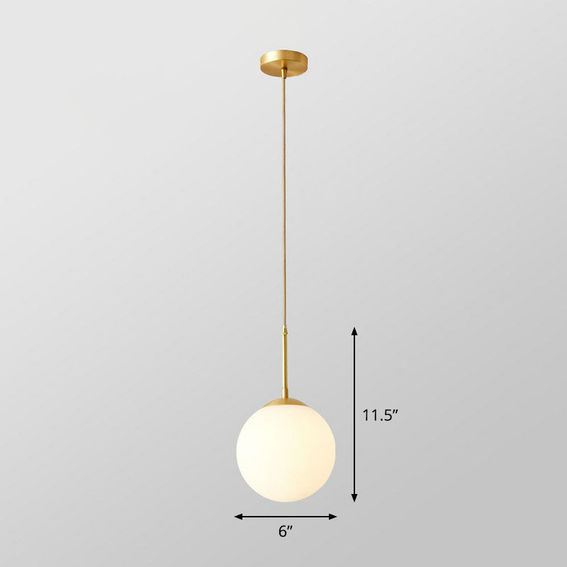 Camille Modern Globe Kitchen Pendant Light in Cream Glass