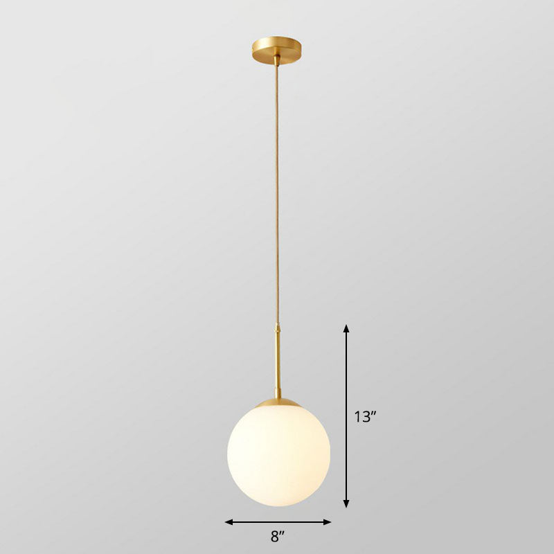 Camille Modern Globe Kitchen Pendant Light in Cream Glass