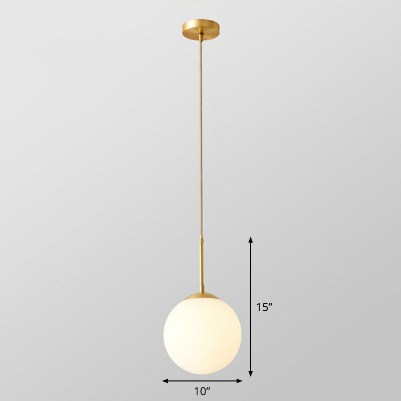 Camille Modern Globe Kitchen Pendant Light in Cream Glass