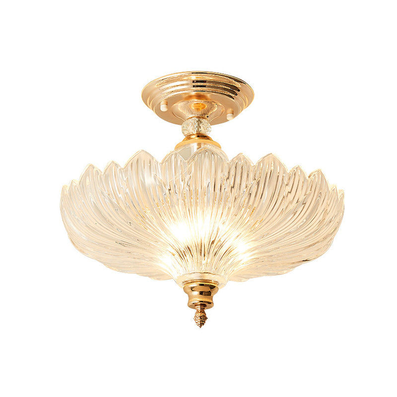 Plafonnier semi-encastré festonné Adeline Crystal