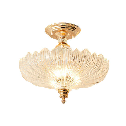 Plafonnier semi-encastré festonné Adeline Crystal