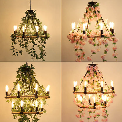 Delphine Wagon Wheel Farmhouse Chandelier Light