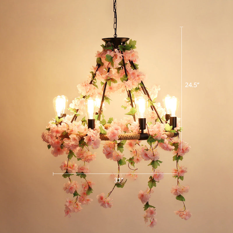Delphine Wagon Wheel Farmhouse Chandelier Light