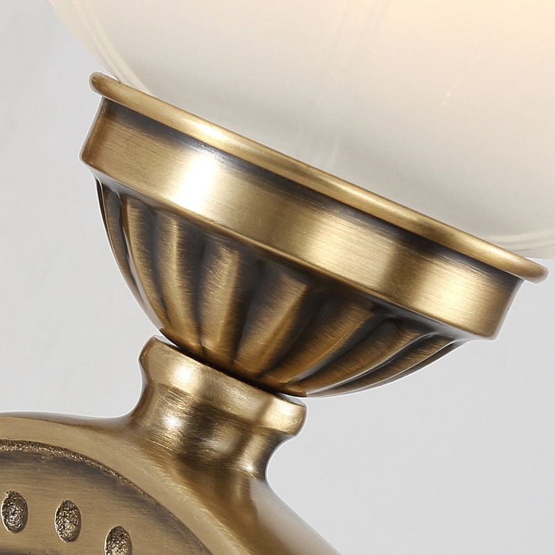 Ruffle Bedroom Wall Light – Traditional Wavy Glass Bronze Finish Sconce
