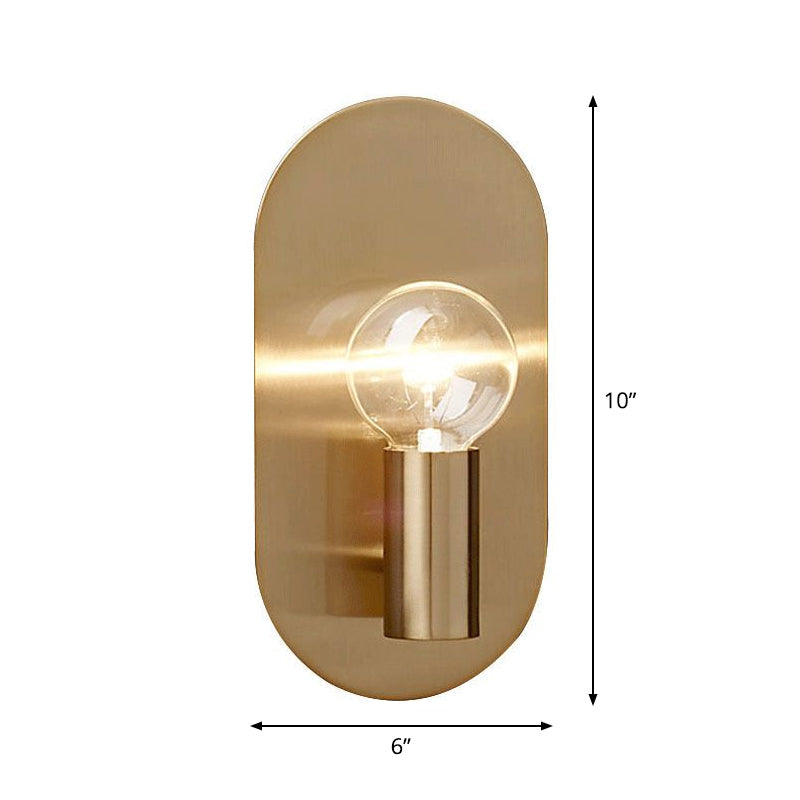 Chloé Gold Exposed Bulb Wall Sconce Oval Backplate
