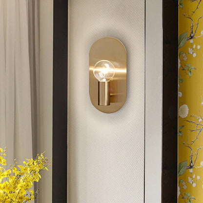 Chloé Gold Exposed Bulb Wall Sconce Oval Backplate