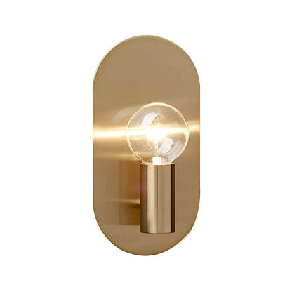 Chloé Gold Exposed Bulb Wall Sconce Oval Backplate