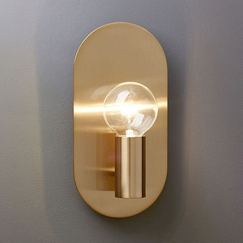 Chloé Gold Exposed Bulb Wall Sconce Oval Backplate