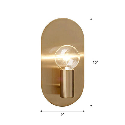 Chloé Gold Exposed Bulb Wall Sconce Oval Backplate