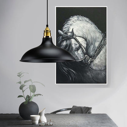 Noémie Suspension Industrielle Géométrique Noire Ampoule Unique
