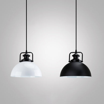 Noémie Suspension Industrielle Géométrique Noire Ampoule Unique