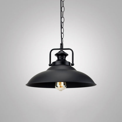 Noémie Suspension Industrielle Géométrique Noire Ampoule Unique