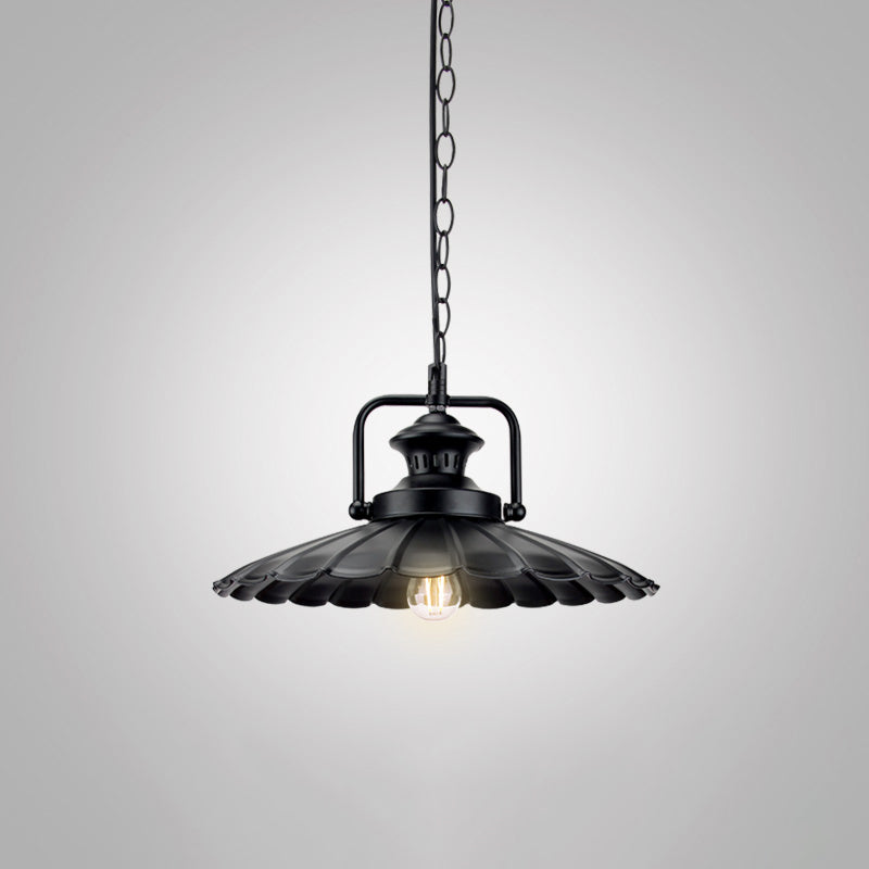Noémie Suspension Industrielle Géométrique Noire Ampoule Unique