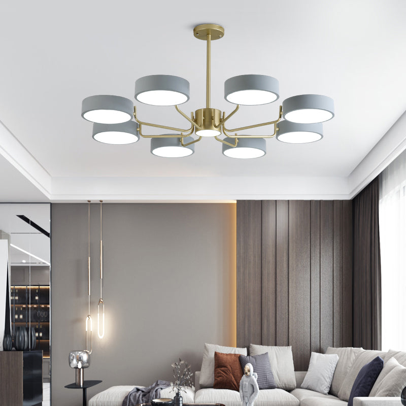 Léonie Minimalist Round LED Chandelier with Acrylic Rings